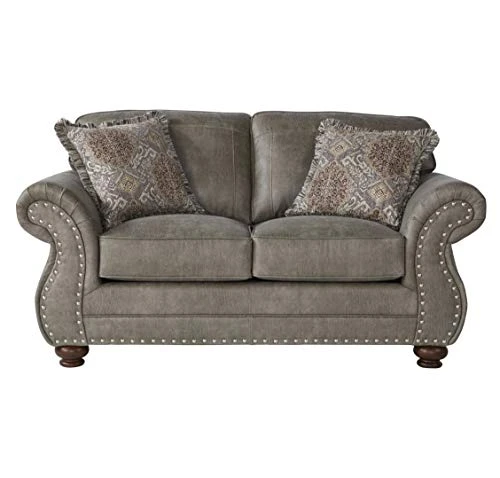 Roundhill Furniture Leinster Love Seats, Gray 3 Roundhill Furniture Leinster Love Seats, Gray