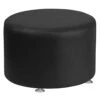 Flash Furniture HERCULES Alon Series Black LeatherSoft 24" Diameter Round Ottoman With Brushed Stainless Steel Base -Amazon Store 41kq00q364L