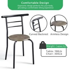 Yaheetech 3 Piece Round Dining Table Set Kitchen Breakfast Table Set For 2 Dining Table With 2 Chairs Space Saving Table Set W/Metal Frame, Wine Rack For Small Space/Apartment, Drift Brown 14 Yaheetech 3 Piece Round Dining Table Set Kitchen Breakfast Table Set For 2 Dining Table With 2 Chairs Space Saving Table Set W/Metal Frame, Wine Rack For Small Space/Apartment, Drift Brown -Amazon Store 41kwpTDn8jL