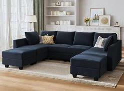 HONBAY Modular Sectional Sofa Set Oversized U Shaped Couch With Storage Ottoman Convertible Sleeper Sectional Sofa Velvet Modular Couch With Wide Chaise, Black 27 HONBAY Modular Sectional Sofa Set Oversized U Shaped Couch With Storage Ottoman Convertible Sleeper Sectional Sofa Velvet Modular Couch With Wide Chaise, Black -Amazon Store 41kzSrvfaL. AC