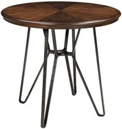 Signature Design By Ashley D372-15 Round Style Centiar Dining Room Table, Standard, Rustic Brown - Mid Century Modern -Amazon Store 41kzpxN1mYL. AC