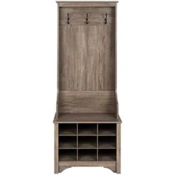 Pemberly Row 27" Hall Tree With 9 Cubbies In Drifted Gray -Amazon Store 41l9DW4OMaL