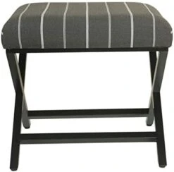 Homepop Home Decor | Modern Square Ottoman With Metal X Base | Ottoman For Living Room & Bedroom | Decorative Home Furniture (Tan And Cream Awning Stripe) -Amazon Store 41lAsRvfBWL. AC