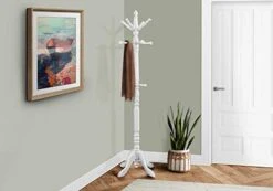 Monarch Specialties COAT RACK - 73"H / ANTIQUE WHITE WOOD TRADITIONAL STYLE -Amazon Store 41lBofJc8AL. AC