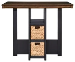 Signature Design By Ashley Dolingham Height Bar Stools, Rectangular Dining Room Counter Table Set, Set Of 5, 32"W X 45"D X 36"H, Black & Dark Brown -Amazon Store 41lCVcxlr1L