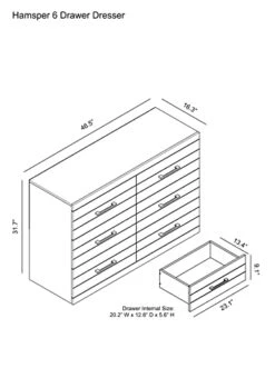 Galano Hamsper 6 Drawer Dresser - Tall Bedroom Storage - Hallway - Chest Organizer And Closet Cabinet Unit - Entryway Or Living Room - Easy Assembly - Dusty Grey Oak -Amazon Store 41lIMYQLBuL