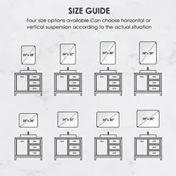 FTMIR 20 X 28 Inch Black Rectangle Mirror Bathroom Rectangular Wall Mounted Mirror With Premium Aluminum Matte Rounded Corner Frame(Horizontal Or Vertical Suspension) -Amazon Store 41lMfULlv6S