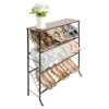 ZOES HOMEWARE 4-Tier Metal Shoe Rack For Closet Entryway,Narrow Shoe Organizer With 3 Slanted Shelves And Wood Top Shelf For Narrow Space,Skinny Space Saving Shoe Rack For Front Door,Hallway, Black -Amazon Store 41lN1sI8ltL