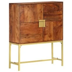 MengK Highboard 31.5"x11.8"x39.4 Solid Acacia Wood