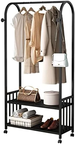 NEPHEW Home Hotel Hall Tree Clothing Rack With 2 Tier Metal Basket For Home Bedroom Laundry Small Place Entryway (Color : Black, Size : 60 * 35 * 170cm) 13 NEPHEW Home Hotel Hall Tree Clothing Rack With 2 Tier Metal Basket For Home Bedroom Laundry Small Place Entryway (Color : Black, Size : 60 * 35 * 170cm) - Image 11