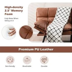N/a Convertible Futon Sofa Bed Memory Foam Couch Sleeper W/Adjustable Armrest Brown -Amazon Store 41lg1b2s05L 5