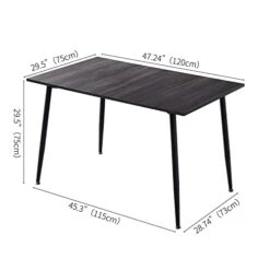 Hanway Modern Dining Table Set For 6 | 4 Chairs + 2 Benches | Upholstered Seats | Rectangular Kitchen & Living Room Furniture | Metal Legs | Faux-Leather | Stylish Home Décor Piece (Black Chair) -Amazon Store 41lm84i3dHL