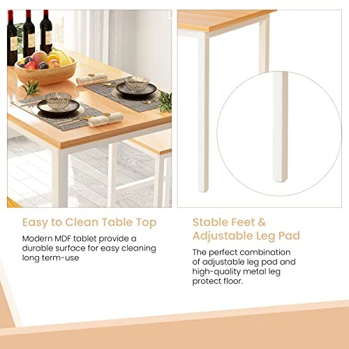 Recaceik 3 Piece Dining Table Set, Modern Bar Table Set W/ 2 Stools Kitchen Table Set For 2 Compact Design Kitchen Bar Table And Chairs For Dining Room, Living Room, Apartment, Small Space (Beige) 7 Recaceik 3 Piece Dining Table Set, Modern Bar Table Set W/ 2 Stools Kitchen Table Set For 2 Compact Design Kitchen Bar Table And Chairs For Dining Room, Living Room, Apartment, Small Space (Beige) - Image 5