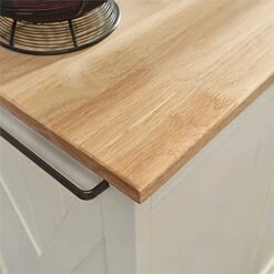 BOWERY HILL Traditional Wood Kitchen Cart In White