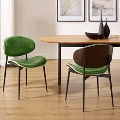 Art Leon Dining Chairs Set Of 4, Walnut Bentwood, Mid Century Modern Chair, Black Faux Leather Kitchen Dining Room Chairs With Metal Legs, Accent Chairs For Bedroom -Amazon Store 41lpJ8eatcL. AC