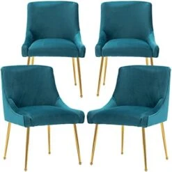 ZHENGHAO Velvet Dining Chairs Set Of 6, Modern Accent Kitchen Chairs With Gold Legs Upholstered Guest Chairs For Living Room/Kitchen/Restaurant, White 30 ZHENGHAO Velvet Dining Chairs Set Of 6, Modern Accent Kitchen Chairs With Gold Legs Upholstered Guest Chairs For Living Room/Kitchen/Restaurant, White -Amazon Store 41ltXYQi9DL. AC
