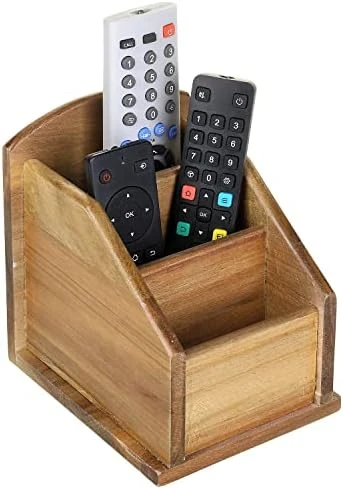 MyGift Rustic Torched Wood Remote Control Holder For Table With 3 Compartments, Living Room TV Media Organizer 8 MyGift Rustic Torched Wood Remote Control Holder For Table With 3 Compartments, Living Room TV Media Organizer - Image 6
