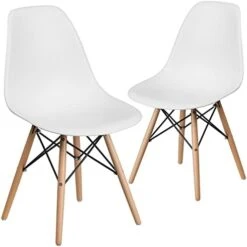 Flash Furniture Elon Series White Plastic Chair With Wooden Legs -Amazon Store 41m2fEmVkVL. AC