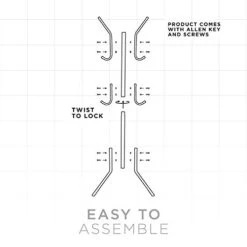 Free-Standing Coat Rack Metal Stand - Hall Tree Entry-Way Furniture Best For Hanging Up Jacket, Purse, Hand-Bag, Cloth, Hat, Winter Scarf Holder - Home Or Office Floor Hanger 12-Hooks Organizer, Black -Amazon Store 41m2mIqvUfL