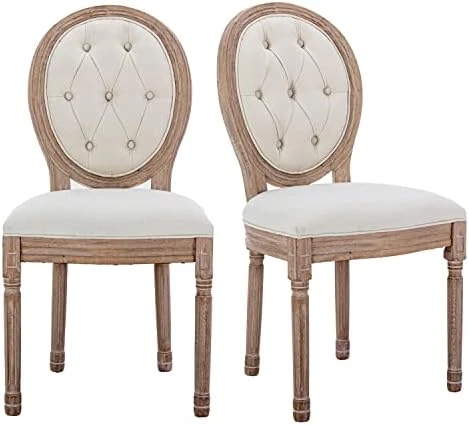 Virabit French Dining Chairs Set Of 2, Rattan Farmhouse Upholstered Dining Chairs With Curved Backrest And Beautifully Carved Solid WoodFrame For Living Room, Kitchen, Restaurant 17 Virabit French Dining Chairs Set Of 2, Rattan Farmhouse Upholstered Dining Chairs With Curved Backrest And Beautifully Carved Solid WoodFrame For Living Room, Kitchen, Restaurant - Image 15