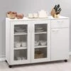 Kings Brand Furniture Buffet Server Sideboard Kitchen Storage Cabinet, White, 45.5" W X 15" D X 33" H 2 Kings Brand Furniture Buffet Server Sideboard Kitchen Storage Cabinet, White, 45.5" W X 15" D X 33" H -Amazon Store 41mJXaIvRHL