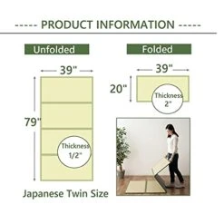 EMOOR Japanese Tatami Mat Twin Natural Rush Grass (Undyed), Foldable Igusa Mattress Floor Sleeping Japanese Futon Mattress Meditation Yoga Zen 13 EMOOR Japanese Tatami Mat Twin Natural Rush Grass (Undyed), Foldable Igusa Mattress Floor Sleeping Japanese Futon Mattress Meditation Yoga Zen -Amazon Store 41mKDuXhsjS