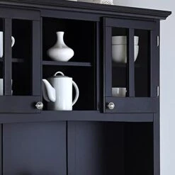 Homestyles Sideboards-buffets-credenzas, Server With Hutch, Black -Amazon Store 41mMn4OZJzL