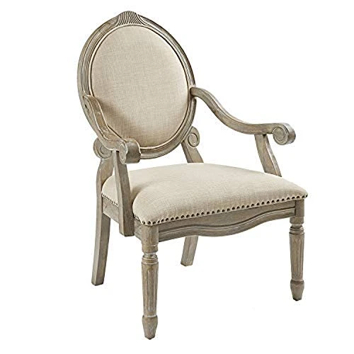 Madison Park Brentwood Accent Chairs-Birch Hardwood, Hand Carved Scroll Design Living Armchair Modern Classic Style Family Room Sofa Furniture Bedroom Lounge, Medium, Beige 3 Madison Park Brentwood Accent Chairs-Birch Hardwood, Hand Carved Scroll Design Living Armchair Modern Classic Style Family Room Sofa Furniture Bedroom Lounge, Medium, Beige