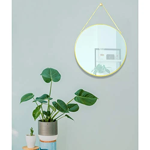 CoolXuan Round Hanging Mirror For Wall Gold 11.81” Circle Mirror With Chain Wall Mounted For Minimalist Home Decor… 4 CoolXuan Round Hanging Mirror For Wall Gold 11.81” Circle Mirror With Chain Wall Mounted For Minimalist Home Decor… - Image 2