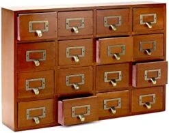 QWORK Desk Drawer Organizer, Wooden Vintage Apothecary Cabinet With 9 Drawers, Home Office & Tea & Dresser Bedroom Organization And Storage, Traditional Apothecary Cabinet, Blue -Amazon Store 41maSXRA3RL. AC