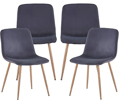 Flesser Kitchen Side Chair Gray Set Of 4 Velvet Dining Room Chairs With Metal Legs Modern Padded Dining Chairs 3 Flesser Kitchen Side Chair Gray Set Of 4 Velvet Dining Room Chairs With Metal Legs Modern Padded Dining Chairs