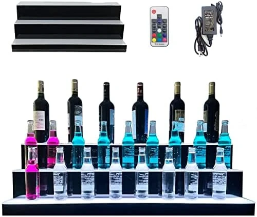 YILIKISS 31 Inch 4 Step LED Lighted Liquor Bottle Display Illuminated Bottle Shelf Home Commercial Bar Shelf Light Changing Shelves With Remote Control,Multiple Colors LED Bar Shelves For Liquor 12 YILIKISS 31 Inch 4 Step LED Lighted Liquor Bottle Display Illuminated Bottle Shelf Home Commercial Bar Shelf Light Changing Shelves With Remote Control,Multiple Colors LED Bar Shelves For Liquor - Image 10