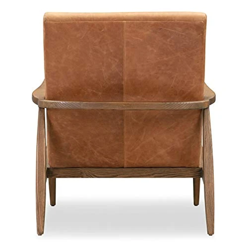POLY & BARK Rowan Lounge Chair In Full-Grain Pure-Aniline Italian Leather, Set Of 2, Cognac Tan 6 POLY & BARK Rowan Lounge Chair In Full-Grain Pure-Aniline Italian Leather, Set Of 2, Cognac Tan - Image 4