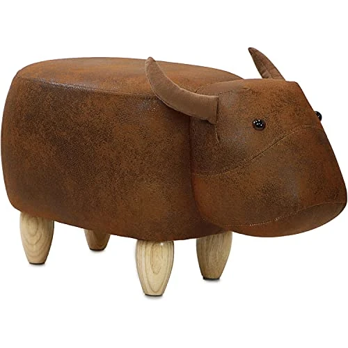 CRITTER SITTERS 14-in. Seat Height Brown Cow Animal Shape Ottoman - Furniture For Nursery, Bedroom, Playroom, And Living Room Decor 3 CRITTER SITTERS 14-in. Seat Height Brown Cow Animal Shape Ottoman - Furniture For Nursery, Bedroom, Playroom, And Living Room Decor