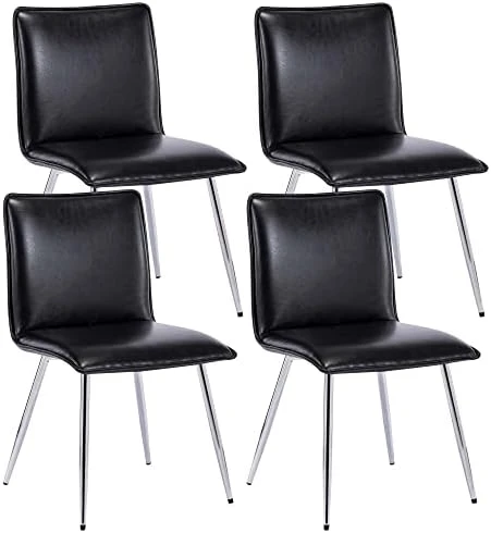 DUHOME PU Leather Dining Chairs Kitchen Chairs Set Of 4 Side Chair For Dining Room Living Room Yellowish-Brown 8 DUHOME PU Leather Dining Chairs Kitchen Chairs Set Of 4 Side Chair For Dining Room Living Room Yellowish-Brown - Image 6