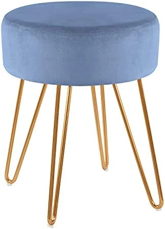 Duhome Velvet Ottoman, Makeup Vanity Stool, Contemporary Stool, Mongolian Round Metal Stool, Vanity Stool, Furry Ottoman Stool, Modern Accent Stools, Pink 12 Duhome Velvet Ottoman, Makeup Vanity Stool, Contemporary Stool, Mongolian Round Metal Stool, Vanity Stool, Furry Ottoman Stool, Modern Accent Stools, Pink - Image 10