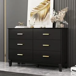 Hitow Storage Dresser Cabinet With 6 Drawers, Wood Dresser Chest With Storage Drawer Organizer, Large Accent Cabinet Chest Of Drawers For Bedroom, Black (47.2" W X 15.7" D X 31.5" H) -Amazon Store 41nAlVkgvwL. AC