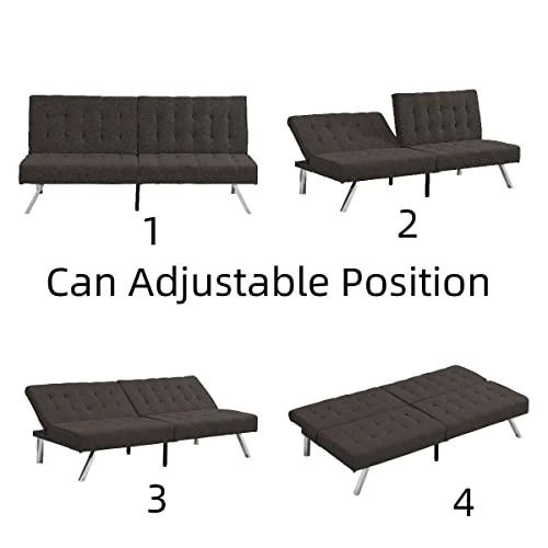 Pabby Yard Sofa Bed, Convertible Futon Sofa,Small Futon Couch With Wood Frame And Stainless Feet,Espresso 5 Pabby Yard Sofa Bed, Convertible Futon Sofa,Small Futon Couch With Wood Frame And Stainless Feet,Espresso - Image 3