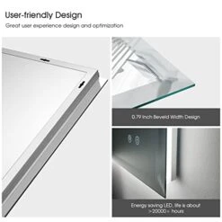 IOWVOE 60 X 36 Inch LED Mirror Backlit Bathroom Large Wall Mounted Vanity Makeup Mirror Dimmable Anti-Fog Lighted Mirror CRI 90 Adjustable Brightness 21 IOWVOE 60 X 36 Inch LED Mirror Backlit Bathroom Large Wall Mounted Vanity Makeup Mirror Dimmable Anti-Fog Lighted Mirror CRI 90 Adjustable Brightness -Amazon Store 41nGPzV3ReL
