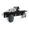 Mobili Fiver, Wall Coat Hanger, Rachele, 31.49 In, Concrete Black, Laminate-Finished/Aluminium, Made In Italy