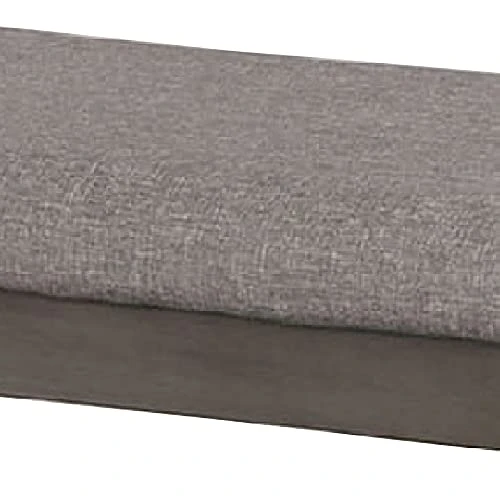 GENERIC Rectangular Fabric Bench With Wooden Tapered Legs Charcoal Gray Grey Solid Modern Contemporary Wood Antique 6 GENERIC Rectangular Fabric Bench With Wooden Tapered Legs Charcoal Gray Grey Solid Modern Contemporary Wood Antique - Image 4