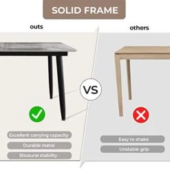 Dining Table 55" Rectangular Grey Kitchen Table With Sintered Stone Table Top And Metal Legs Modern Dinner Table For Dining Room 15 Dining Table 55" Rectangular Grey Kitchen Table With Sintered Stone Table Top And Metal Legs Modern Dinner Table For Dining Room -Amazon Store 41nRrjpLX9L