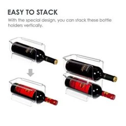 Vtopmart Refrigerator Wine And Water Bottle Holder, 4Pack Stackable Plastic Wine Rack Storage Organizer For Fridge, Cabinet, Pantry, Kitchen Countertops, Clear 9 Vtopmart Refrigerator Wine And Water Bottle Holder, 4Pack Stackable Plastic Wine Rack Storage Organizer For Fridge, Cabinet, Pantry, Kitchen Countertops, Clear -Amazon Store 41nUcWjD3tL