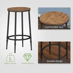 HOMYSHOPY Bar Table Set For 3, 4 Piece Dining Table Set With 3 Stools, Counter Height Kitchen Table Set With 3 Chairs For Breakfast Nook, Living Room And Apartment (Brown) -Amazon Store 41nZHId9CpL