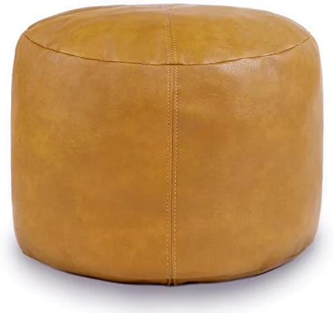 Thgonwid Unstuffed Faux Leather Pouf Cover, Handmade Footstool Ottoman Storage Solution, Floor Footrest Cushion - 16.5”x12.5”, Ivory White 12 Thgonwid Unstuffed Faux Leather Pouf Cover, Handmade Footstool Ottoman Storage Solution, Floor Footrest Cushion - 16.5”x12.5”, Ivory White - Image 10