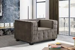Iconic Home Bryant Sofa Velvet Upholstered Tufted Wide Armrest Tight Back Shelter Arm Design Espresso Finished Wooden Legs Modern Contemporary, GREY -Amazon Store 41ng6YZoz2L. AC