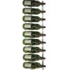 VintageView Wall Series - 18 Bottle Wall Mounted Wine Rack (Brushed Nickel) Stylish Modern Wine Storage With Label Forward Design