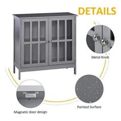 Kleankin Sideboard Buffet, Storage Cabinet Cupboard With 2 Doors, Credenza For Multifunction In Kitchen, Console, Living Room, Gray -Amazon Store 41no07Z7I5L