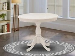 East West Furniture Mid Century Dining AMT-NLW-TP Wood Kitchen Table With Natural Round Tabletop And 36 X 29.5-Linen White Finish 20 East West Furniture Mid Century Dining AMT-NLW-TP Wood Kitchen Table With Natural Round Tabletop And 36 X 29.5-Linen White Finish -Amazon Store 41nqJu NClL. AC