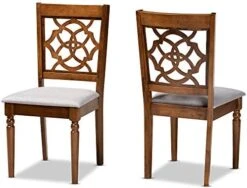 Baxton Studio Renaud Dining Set And Dining Set Grey Fabric Upholstered And Walnut Brown Finished Wood 7-Piece Dining Set -Amazon Store 41nqZDFmMOL. AC